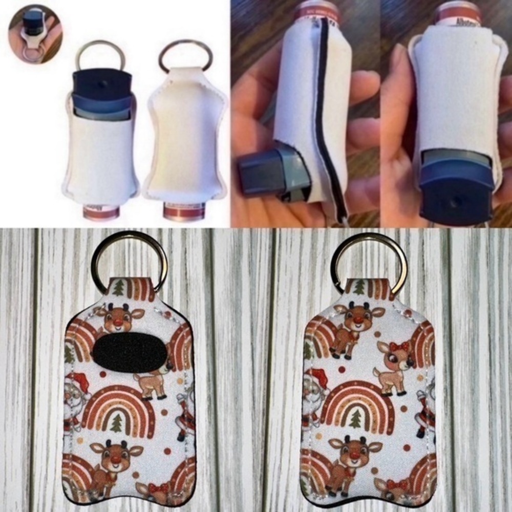 Rudolph and Santa Claus rainbow inhaler holder new